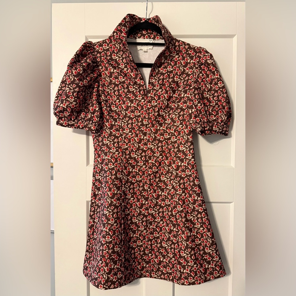 HYACINTH HOUSE
Brown & Red Floral Corduroy Front Zip Mini Dress - Picture 3 of 6